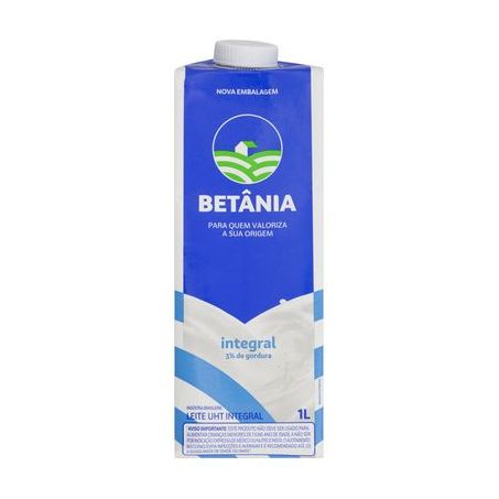 Leite Integral Betânia Longa Vida com Tampa Embalagemitro 1LT
