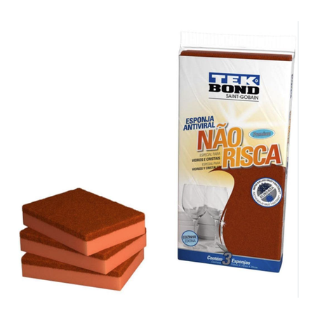 ESPONJA TEKBOND NAO RISCA C/3 LARANJA