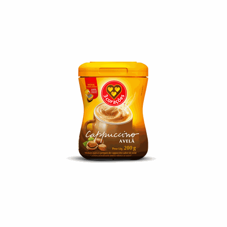 Cappuccino 3 corações 200g sabor de avelã