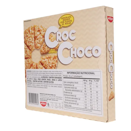 Chocolate Nissin Croc Choc Branco C/Flocos De Milho 44g 360-22