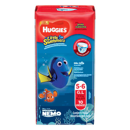 Fralda huggies little swimm tamanho g com 10 unidades