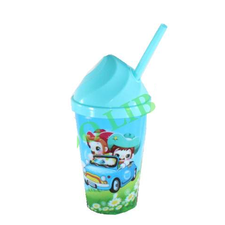 COPO PLASTICO 12CM 400ML C/CANUDO BA20219