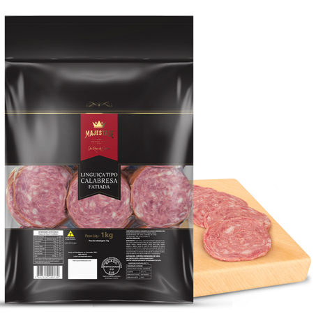 Linguica calabreza fatiada majestade 1kg -resfriado