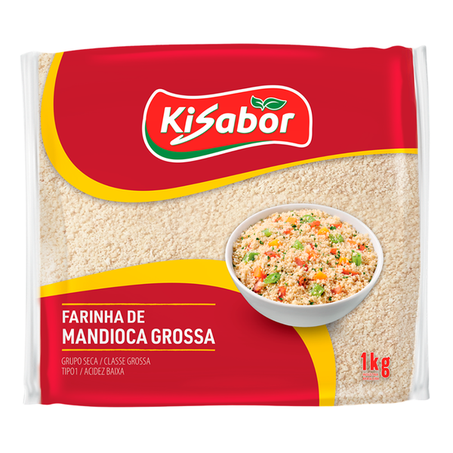 Farinha mandioca kisabor grossa 1kg