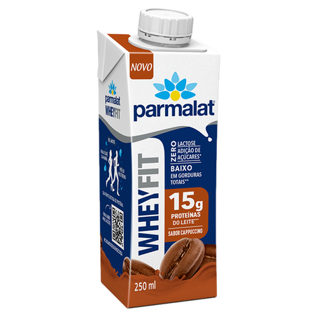 Bebida Láctea UHT Parmalat WheyFit Cappuccino Zero Lactose Caixa com Tampa 250ml