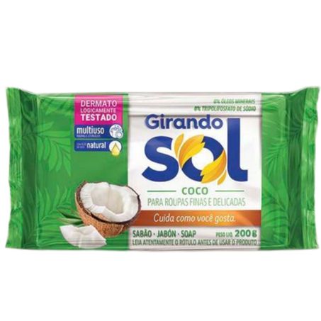 Sabao barra girando sol individual 200g coco