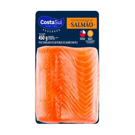 FILE DE SALMÃO COSTA SUL CONGELADO C/PELE 450G