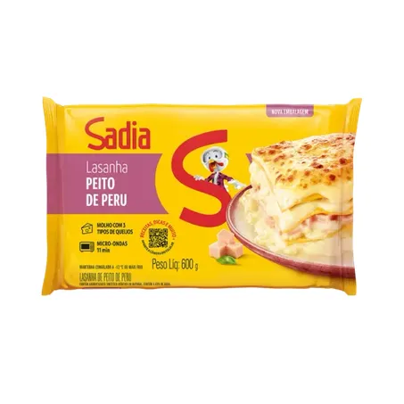 Lasanha Sadia 600g Peito Peru Defumado
