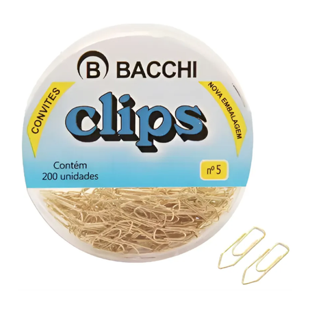 CLIPS N.5/0 DOURADO BACCHI CAIXA C/200UN