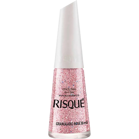 Esmalte Risqué 8ml - Linha Regular - Glitter - Granulado Rosé