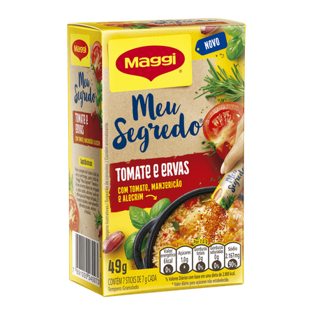 Tempero maggi meu segredo tomate e ervas caixa 49g 7 unidades
