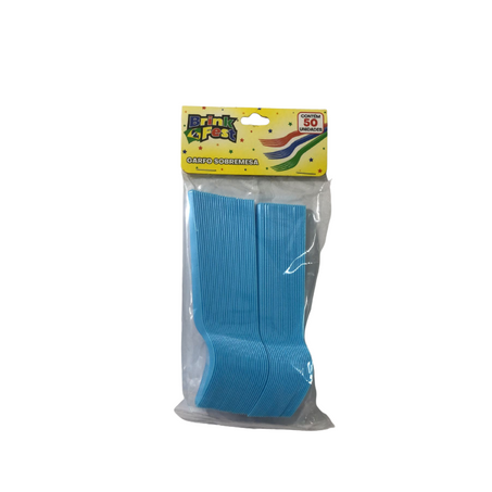 Garfo plastico brink fest c/50 azul