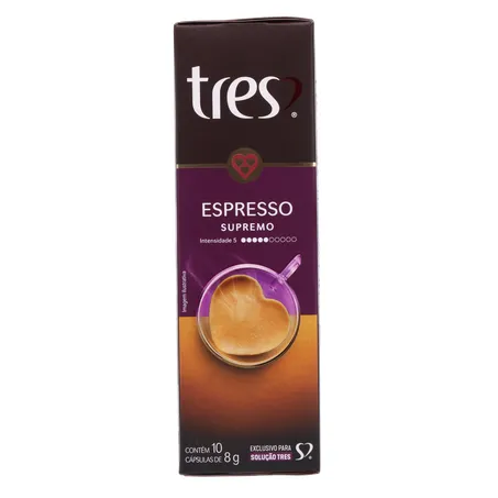 CAFÉ CÁPSULAS TRES ESPRESSO SUPREMO C/10 UN 360-2
