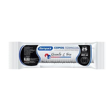 Copo bompack termico c/25 180ml