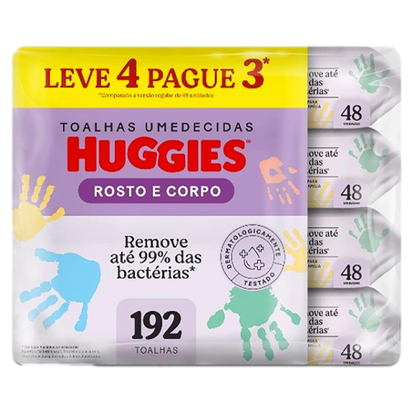 Toalhinha Umedecida Huggies Com 192 Toalhinhas - Done - Leve Mais, Pague Menos