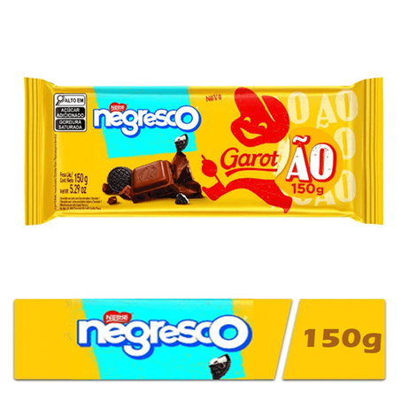 CHOCOLATE GAROTO NEGRESCO AO LEITE FAMÍLIA 150G