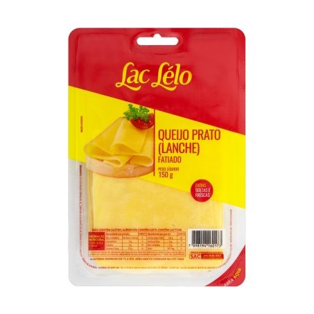 Queijo Prato Lac Lelo Fatiado Embalagem 150G