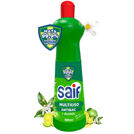 Limpador saif multiuso antibac+alcool limao sicilia 500ml