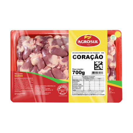 Coracao frango agrosul 700g resfriado
