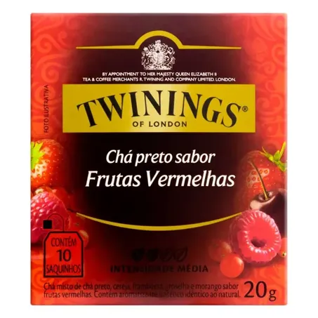 Chá Preto Twinings Frutas Vermelhas Caixa com 10un - 20gr