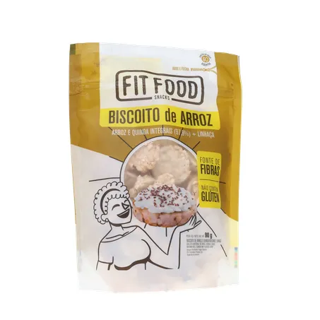 Biscoito de Arroz Fit Food Quinda Integrais e Linhaça Sachê 90gr 360-35