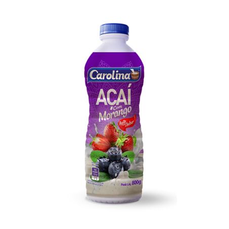 BEBIDA LACTEA ACAI C/MORANGO CAROLINA 800 G       