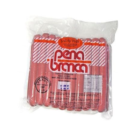 Salsicha pena branca longa