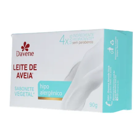 Sabonete Barra Vegetal Davene sem Perfume Leite de Aveia Clássico Caixa 90gr 360-4