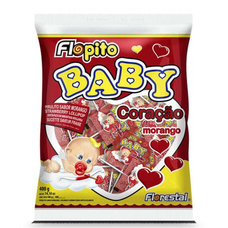 PIRULITO FLOPITO 400GR BABY MORANGO