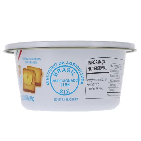 Manteiga Extra Gran Mestri com Sal Zero Lactose Pote 200gr 360-10