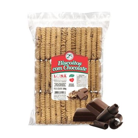 BISCOITO DA LUNA MANTEIGA C/CHOCOLATE 300G