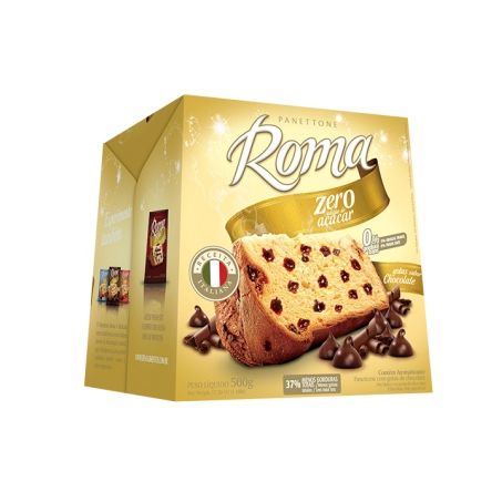 Panetone Romã Zero Açucar com Gotas de Chocolate Caixa 400G
