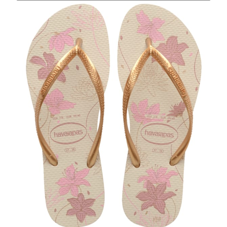 Sandália Havaianas Slim Organic Bege e Dourado 39/40