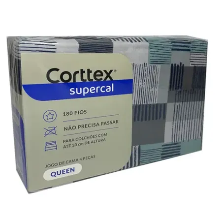 JOGO CORTTEX CAMA SUPERCAL ESTAMP SORT QUEEN 