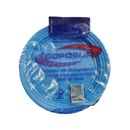 PRATO DESCARTÁVEL COPOSUL RP15 AZUL 10UN