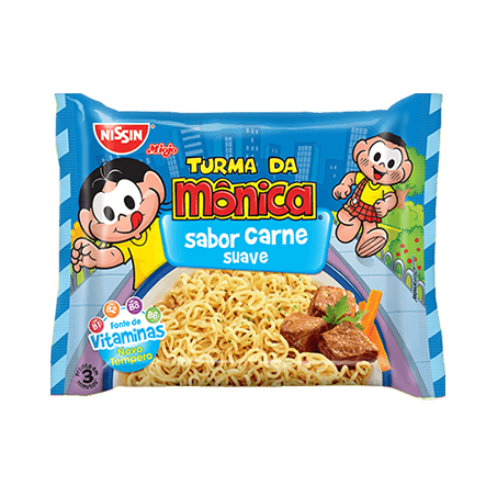 Macarrao instantaneo nissin lamen miojo turma da monica carne 85g
