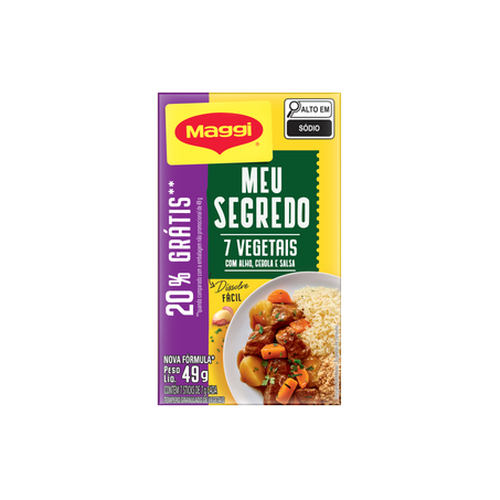 Tempero Maggi 49g - Meu Segredo - 20% Grátis