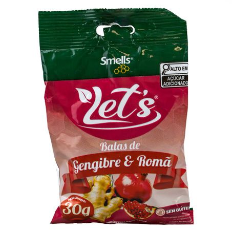 BALAS DE GENGIBRE E ROMÃ 30G LET´S