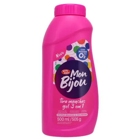 Tira Manchas Gel Mon Bijou 3 em 1 Roupas Brancas & Coloridas Frasco 500ml 360-35
