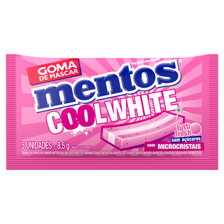 Chiclete Mentos Pure White Tutti Frutti 8,5g