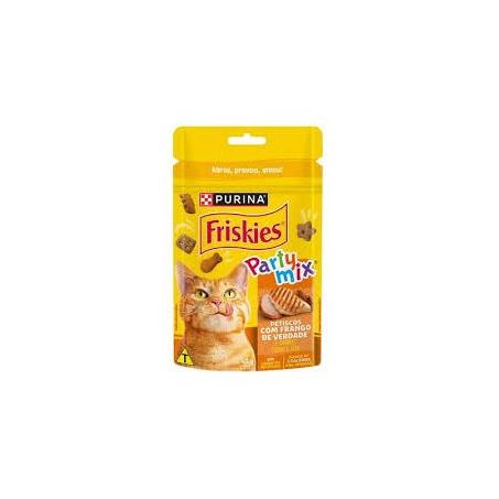 Alimento para gato friskies party mix petiscos frango 80g