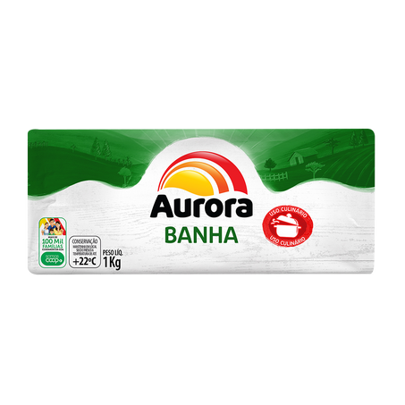 Banha Refinada Aurora Pacote 1KG