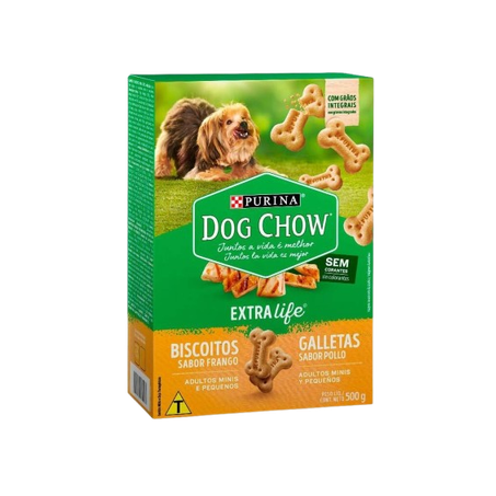 Biscoito Para Cães Dog Chow Frango Raças Minis e Pequenas 500g 
 