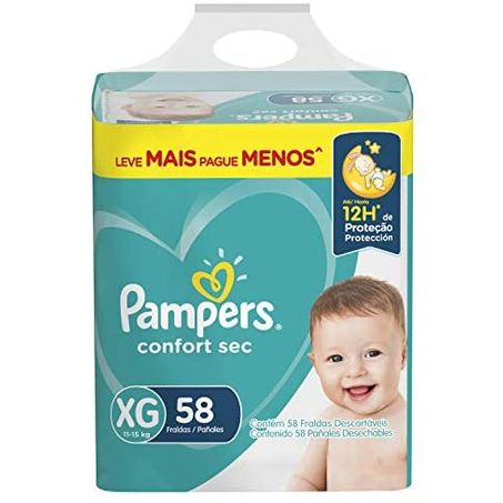 Fralda Desc. Pampers Confort Sec Fortbag Xg C/54