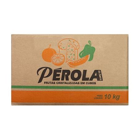 Frutas Cristalizadas em Cubos Mamão E Laranja Pérola Da Serra Caixa 10KG