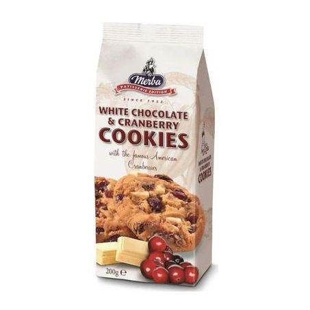 BISC.MERBA COOKIES WHITE  CHOC.E CRANBERRY 200G