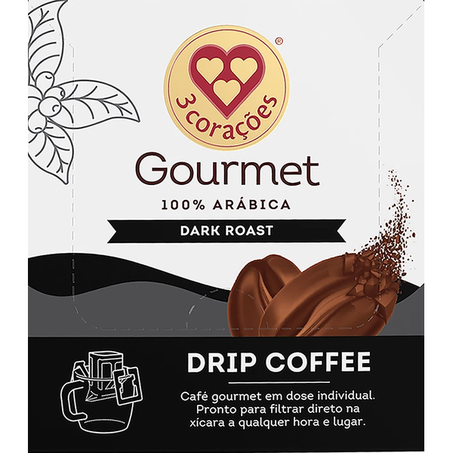 Café 3 corações gourmet dark roast 11g