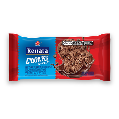 Biscoito Renata Cookies Chocolate + Gotas Chocolate 40g