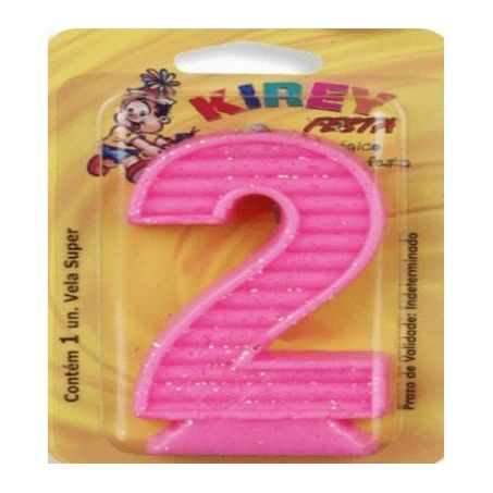 VELA NUMERADA KIREY SUPER ROSA N-2