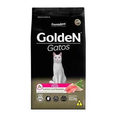Ração Golden para Gatos Castrados Sabor Peixe 10,1Kg